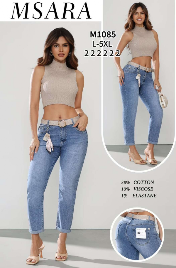 Spodnie damskie jeans Roz L-5XL, 1 Kolor .Paczka 12 szt